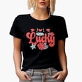 thumbnail image 1 of Feeling Lucky, Love You with Dice, Retro Valentine's Day Gift, Black T-Shirt, Large, 1 of 5