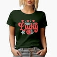 thumbnail image 1 of Feeling Lucky, Love You with Dice, Retro Valentine's Day Gift, Military Green T-Shirt, 3XL, 1 of 5