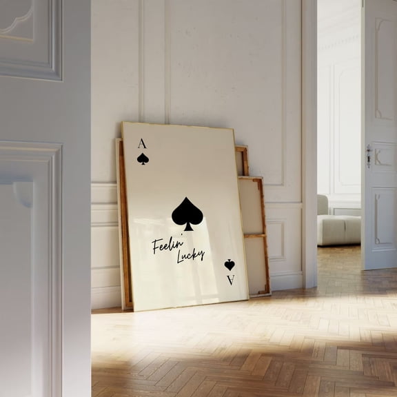 Feeling Lucky Poster Ace Of Spades Poster Trendy Retro Wall Art Yk Decor Playing Card Poster Trendy Aesthetic Poster Home Decor UNFRAMED Poster, Wall Art for Decor, Present, 12x18