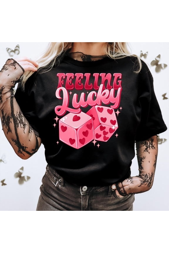 Feeling Lucky Retro Valentine'S Day Comfort T-Shirt – Vintage Heart Vibe Tee All Size S-5Xl