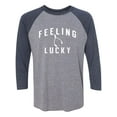 thumbnail image 1 of Feeling Lucky Unisex 3/4 Sleeve Baseball Raglan Tee, 1 of 2