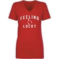 thumbnail image 1 of Feeling Lucky Womens V-Neck T-Shirt, 1 of 2