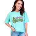 thumbnail image 1 of Feeling Lucky with Irish Cap, St. Patrick's Day Favor or, Chalky Mint Comfort Colors T-Shirt, XL, 1 of 1