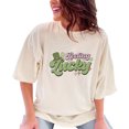 thumbnail image 1 of Feeling Lucky with Irish Cap, St. Patrick's Day Favor or, Ivory Comfort Colors T-Shirt, Medium, 1 of 1