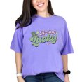 thumbnail image 1 of Feeling Lucky with Irish Cap, St. Patrick's Day, Violet Comfort Colors T-Shirt, Medium, 1 of 1