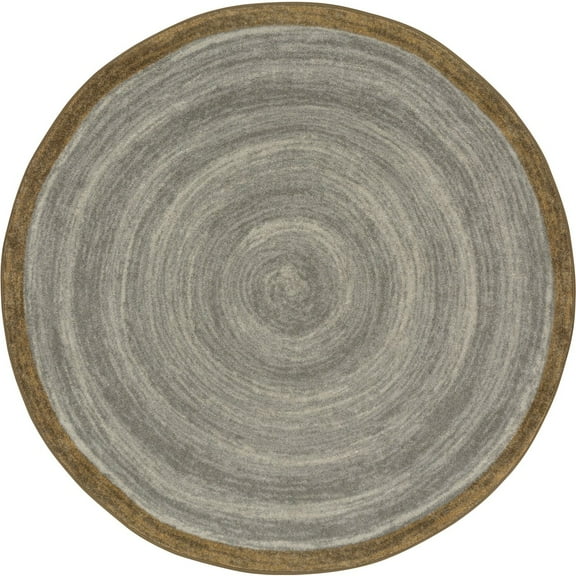 Feeling Natural 7'7" Round area rug in color Stone