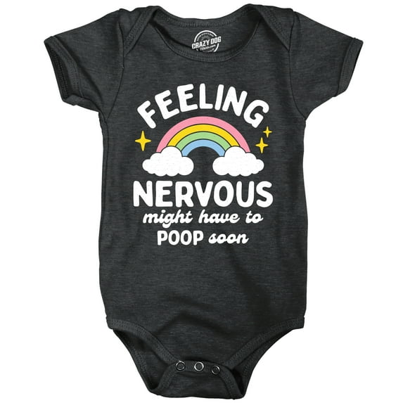 Feeling Nervous Might Have to Poop Soon Baby Bodysuit Funny Sarcastic Novelty Jumper for Infants