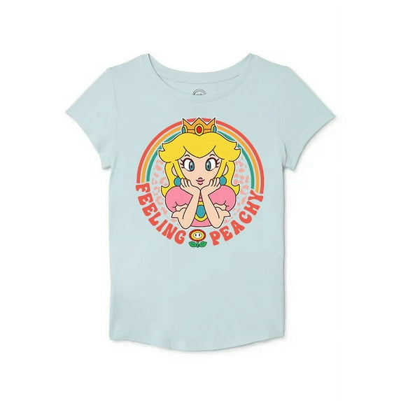 Feeling Peachy Princess Peach GirlsGraphic T-Shirt Size 6-7