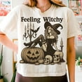 thumbnail image 1 of Feeling Witchy Halloween Shirt – Vintage Witch Tee for Spooky Season, Fall Nights, and Autumn Magic, 1 of 5