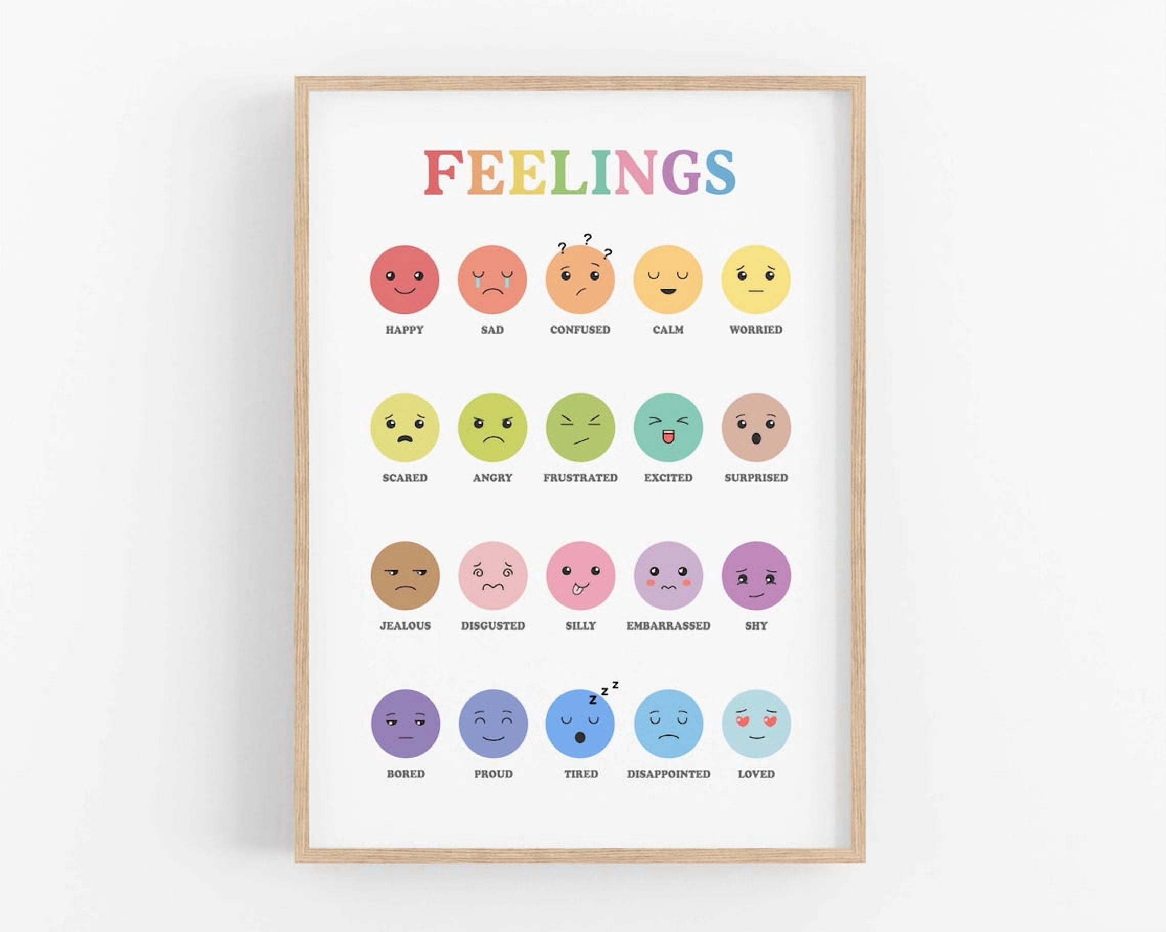 Emotion Chart Craft Feelings Chart Wall Art Print, Educational Decor - Walmart.com