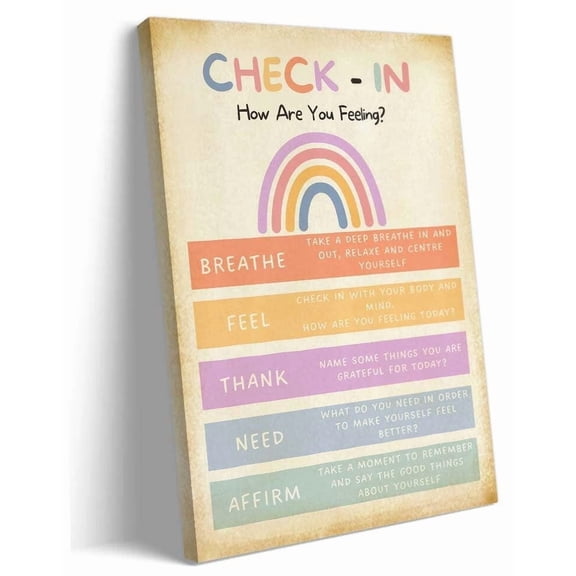 Feelings Check In Mental Health Posters Prints Therapy Posters Social Emotional Posters Art Wall Canvas Living Room Printed Canvas poster