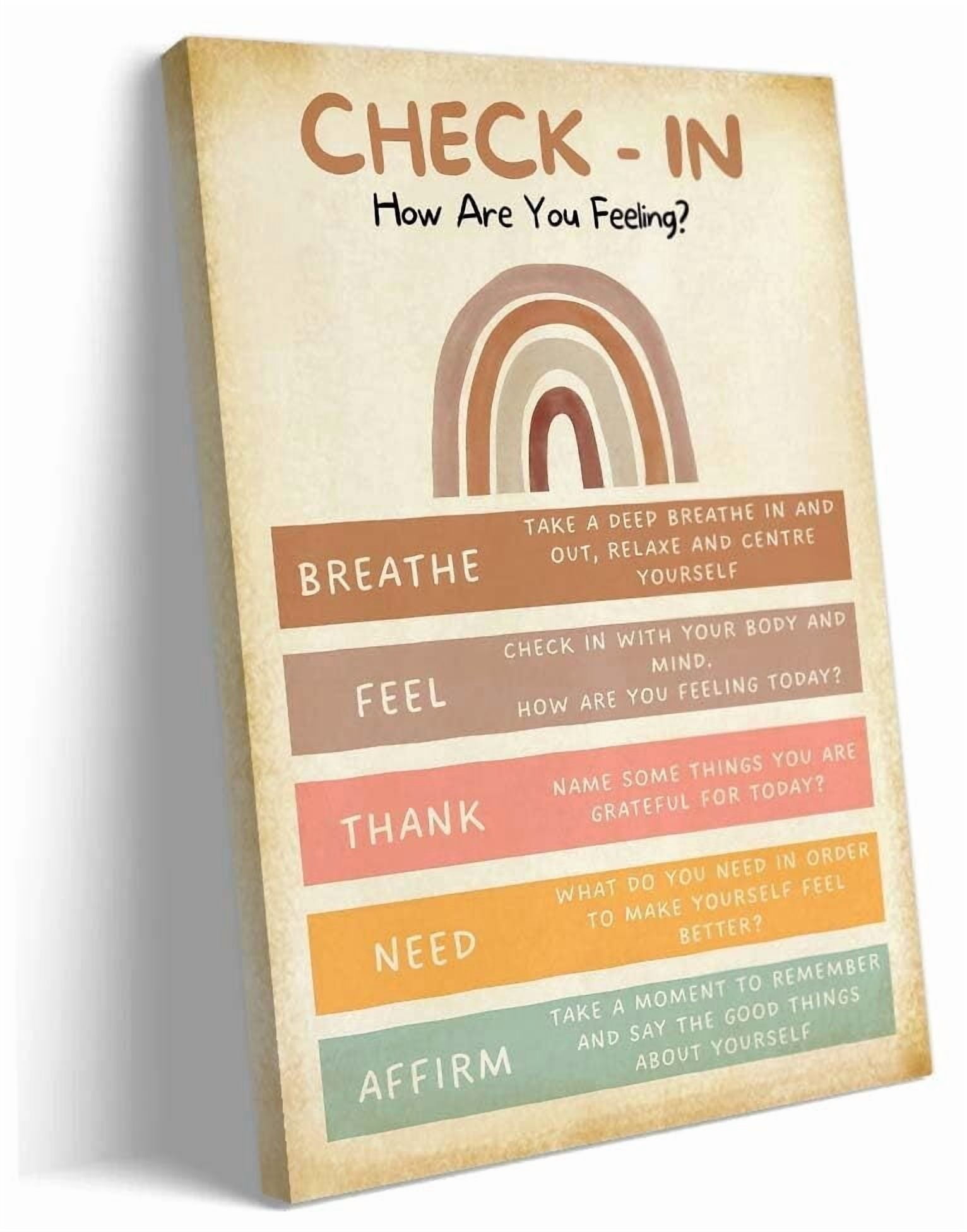 Feelings Check In Poster Prints Mental Health Self Care Posters Art ...