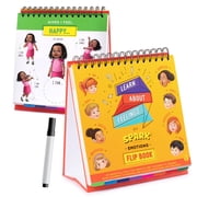 Feelings and Emotions Book for Children, Help Kids Identify Moods and Feelings Charts, Laminated Emotion Posters Flipbook