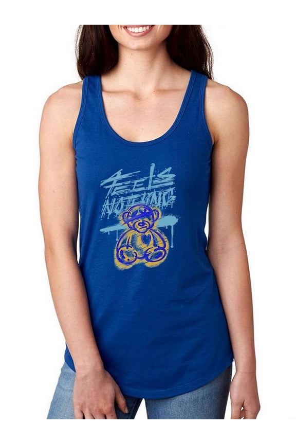 Feels Nothing Bear Graffiti Racerback Tank Women -Image by Shutterstock, Female XX-Large