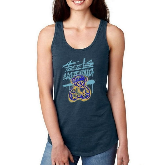 Feels Nothing Bear Graffiti Racerback Tank Women -Image by Shutterstock, Female XX-Large