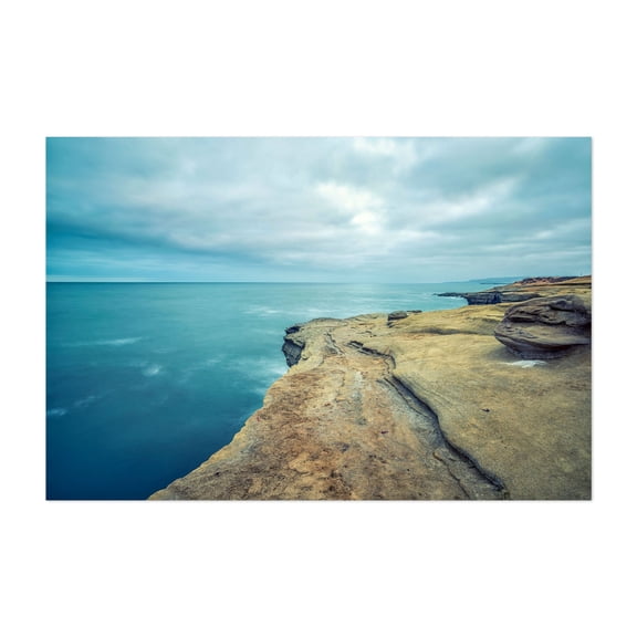 Feels On The Edge - San Diego California Photography Coast Ocean Landscape Nature Scenic Minimalist Beach Unframed Wall Art Print 40 x 60 inches