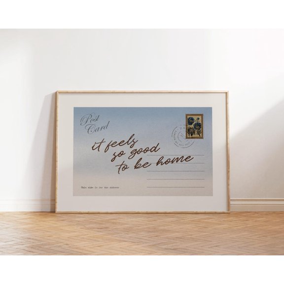 Feels So Good Cozy Homebody Typography Postcard Minimalist Wall Art Unframed Paper Print