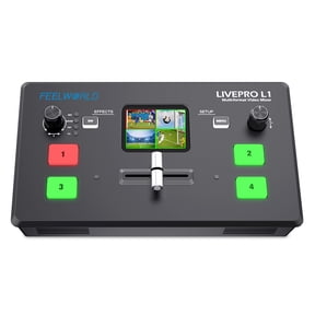 Feelworld Livepro L1 V1 Multi Camera Video Mixer Switcher with LCD Display, 4 HDMI Inputs, USB 3.0 Output