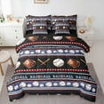 thumbnail image 1 of Feelyou 3D Baseball Sports Bedding Comforter Set 7-Piece for Teen, Cartoon Stars Print King Bedding Sets, Vintage Striped Geometric Reversible Bed Sheets, Breathable Home Decor, 1 of 7
