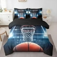 thumbnail image 1 of Feelyou 3D Basketball Print Bedding Comforter Set 7 Pieces, Modern Ball Game Lover Full Bedding Set, Teen Boy Girl Kid Reversible Fitted Sheet Flat Sheet, Breathable Home Decor, 1 of 7