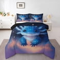 thumbnail image 1 of Feelyou 3D Blue Axolotl Full Size Comforter Sets, Mystic Glitter Stars Galaxy Bedding Comforter Set, Kawaii Dreamy Animal Reversible Bedding Sets, Luxury Bedroom Decor, 3pcs, 1 of 8