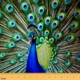 thumbnail image 1 of Feelyou 3D Blue Peacock Fabric by the Yard 2 Yards, Woodland Wildlife Home Decor Fabric by the Yard, Jungle Animal Sewing Fabric, Lightweight Room Decor, 1 of 6