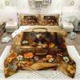 thumbnail image 1 of Feelyou 3D Brown Dachshund Queen Comforter Set, Rustic Groovy Floral Bedding Sets, Kawaii Dog Animal Reversible Bedding Comforter Set, Super Cozy Room Decor, 3 Pieces, 1 of 8