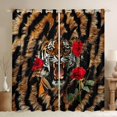 thumbnail image 1 of Feelyou 3D Brown Tiger Blackout Curtains Set of 2 (52x84 Each) for Teen, Romantic Red Flower Window Curtains, Fashion Stripes Print Curtains and Drapes, Living Room Curtains Decor, 1 of 6