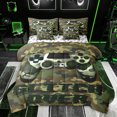 thumbnail image 1 of Feelyou 3D Camo Gamepad Bedding Comforter Set 7 Pieces for Boys, Cartoon Games Controller Full Bedding Set, Game Over Theme Reversible Fitted Sheet Flat Sheet, Ultra Soft Bedroom Decor, 1 of 9