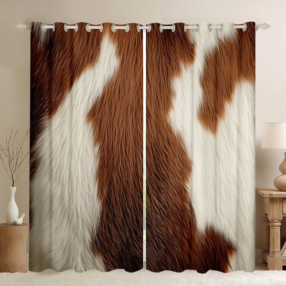 Feelyou 3D Cow Print Curtains Pack of 2 (42x84 Each) for Adult, Modern Fashion Curtains Blackout, Rustic Farmhouse Bedroom Curtains, Blackout Curtains Bedroom Decor