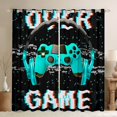 thumbnail image 1 of Feelyou 3D Cyan Gamepad Curtains Pack of 2 (42x84 Each) for Boy, Pixelated Blocks Miners Curtains Blackout, Modern Video Game Theme Bedroom Curtains, Black Out Curtains Decor, 1 of 6