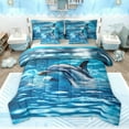 thumbnail image 1 of Feelyou 3D Dolphin Teens Bedding Comforter Set 7pcs, Kawaii Blue Sealife Queen Bedding Sets, Ocean Marine Animal Reversible Queen Sheet Sets, Super Cozy Room Decor, 1 of 8