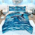 thumbnail image 1 of Feelyou 3D Dolphin Teens Full Size Comforter Sets, Kawaii Blue Sealife Bedding Comforter Set, Ocean Marine Animal Reversible Bedding Sets, Super Cozy Room Decor, 3-Piece, 1 of 8