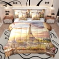 thumbnail image 1 of Feelyou 3D Eiffel Tower Bedding Comforter Set 7pcs, Romantic Paris City Queen Bedding Sets, Couple Anniversary Reversible Queen Sheet Sets, Luxury Bedroom Decor, 1 of 8