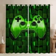 thumbnail image 1 of Feelyou 3D Game Console Blackout Curtains Set of 2 (52x84 Each) for Boys, Modern Video Gaming Lover Window Curtains, Green Square Honeycomb Curtains and Drapes, Living Room Curtains Decor, 1 of 6