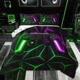 thumbnail image 1 of Feelyou 3D Game Controller Queen Comforter Set, Gamepad Game Console Bedding Sets, Green Fuchsia Honeycomnb Abstract Reversible Bedding Comforter Set, Ultra Soft Bedroom Decor, 3-Piece, 1 of 9