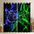 thumbnail image 1 of Feelyou 3D Gamepad Curtains Pack of 2 (42x84 Each) for Teens, Blue Green Lightning Curtains Blackout, Modern Video Game Bedroom Curtains, Window Curtains Home Decor, 1 of 6