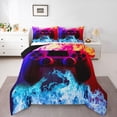 thumbnail image 1 of Feelyou 3D Gamepad Gaming Boys Queen Comforter Set, Fire and Water Bedding Set, 3pcs, 1 of 8