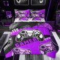 thumbnail image 1 of Feelyou 3D Gamepad Lover Bedding Comforter Set 7pcs for Teens, Video Gaming Gamer Queen Bedding Sets, Purple Cartoon Game Theme Reversible Queen Sheet Sets, Lightweight Room Decor, 1 of 9