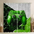 thumbnail image 1 of Feelyou 3D Green Gamepad Black Out Curtains for Kids, Neon Glowing Honeycomb Curtains Pack of 2 (42x63 Each), Video Gaming Controller Bedroom Curtains, Curtains and Drapes Home Decor, 1 of 7