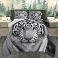 thumbnail image 1 of Feelyou 3D Grey Tiger Queen Comforter Set for Teens, Woodland Wildlife Bedding Sets, Rustic Farmhouse Animal Reversible Bedding Comforter Set, Microfiber Bedroom Decor, 3pcs, 1 of 8