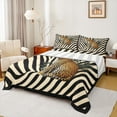 thumbnail image 1 of Feelyou 3D Jungle Leopard Bed Sheets, Cheetah Wildlife King Sheets, Fashion Stripes Abstract Sheet Set, Super Cozy Room Decor, 4-Piece, 1 of 7