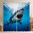 thumbnail image 1 of Feelyou 3D Marine Shark Curtains Pack of 2 (52x84 Each), Sea Animal Window Curtains, 1 of 6