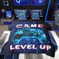 thumbnail image 1 of Feelyou 3D Neon Gamepad Bedding Comforter Set 7 Pieces for Boy, Dreamy Blue Square Abstract Full Bedding Set, Game Level Up Reversible Fitted Sheet Flat Sheet, Breathable Home Decor, 1 of 8