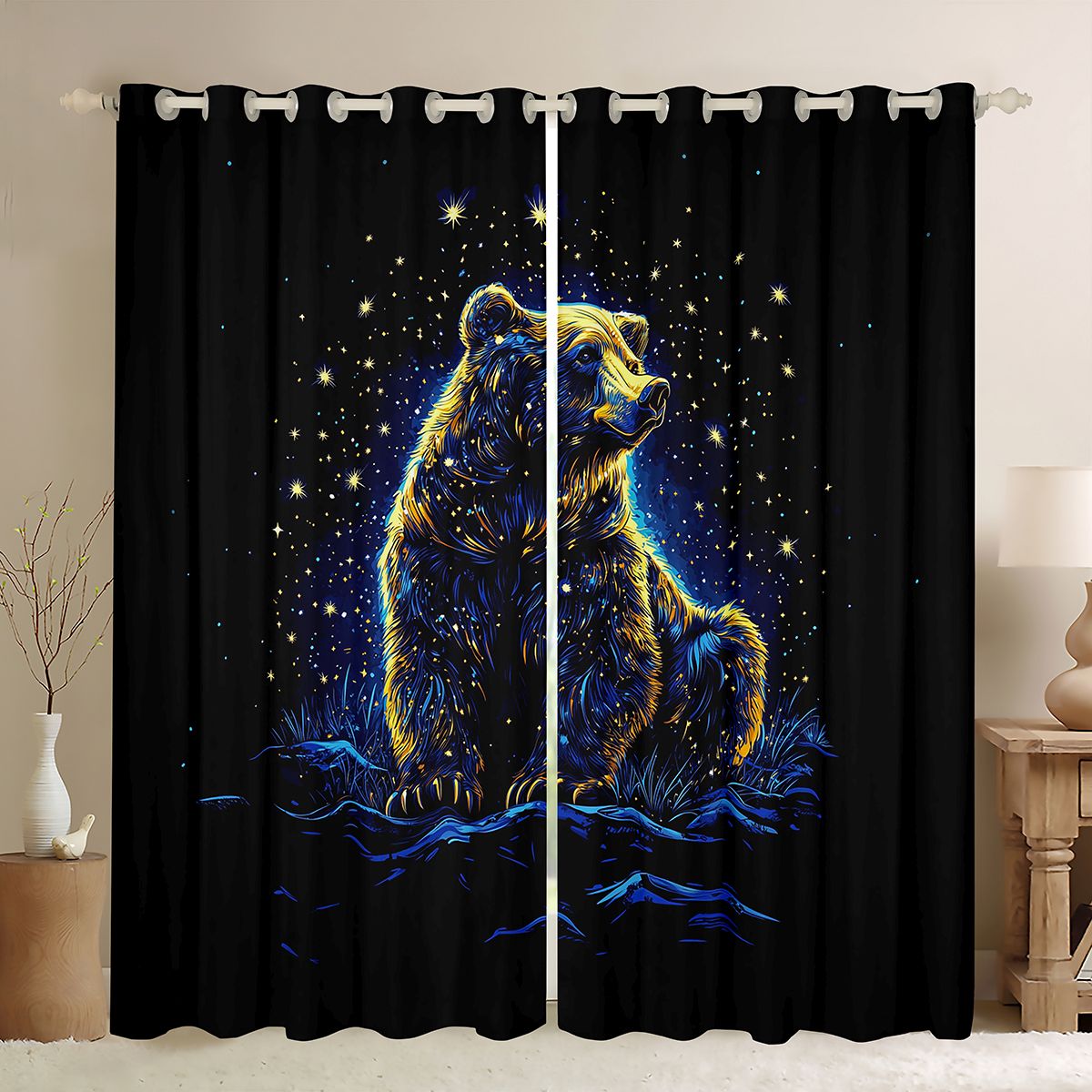 Mystic Bear Legacy Quilted Curtains NCU0HNH776