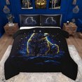 thumbnail image 1 of Feelyou 3D Rustic Bear Full Size Comforter Sets for Kids, Mystic Starry Sky Bedding Comforter Set, Glitter Gold Stars Reversible Bedding Sets, Breathable Home Decor, 3pcs, 1 of 8