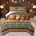 thumbnail image 1 of Feelyou 3D Rustic Horse Twin Comforter Sets, Hippie Boho Aztec Bedding Set, 2-Piece, 1 of 8