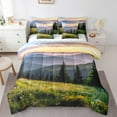 thumbnail image 1 of Feelyou 3D Rustic Nature Bedding Comforter Set 7pcs for Child, Farmhouse Plant Flower Tree Queen Bedding Sets, Countryside Reversible Queen Sheet Sets, Breathable Home Decor, 1 of 7