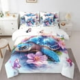 thumbnail image 1 of Feelyou 3D Sea Turtle Child Bedding Comforter Set 7pcs, Pink Cherry Blossoms Queen Bedding Sets, Modern Fashion Style Reversible Queen Sheet Sets, Super Cozy Room Decor, 1 of 7