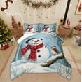 thumbnail image 1 of Feelyou 3D Snowman Full Size Comforter Sets for Kids, Merry Christmas Bedding Comforter Set, Winter Snow Bird Reversible Bedding Sets, Microfiber Bedroom Decor,3-Piece, 1 of 8